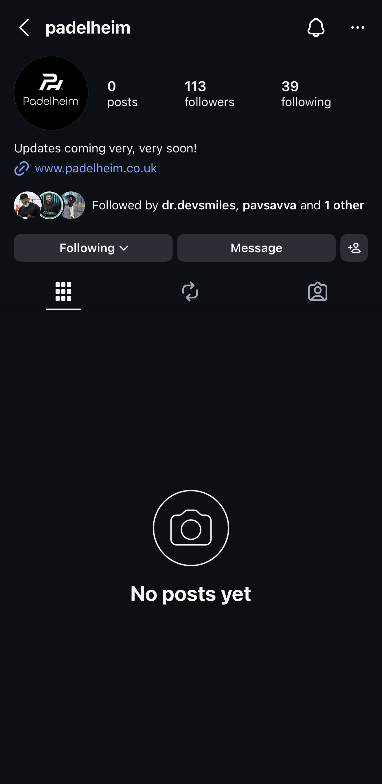 Padelheim Instagram before