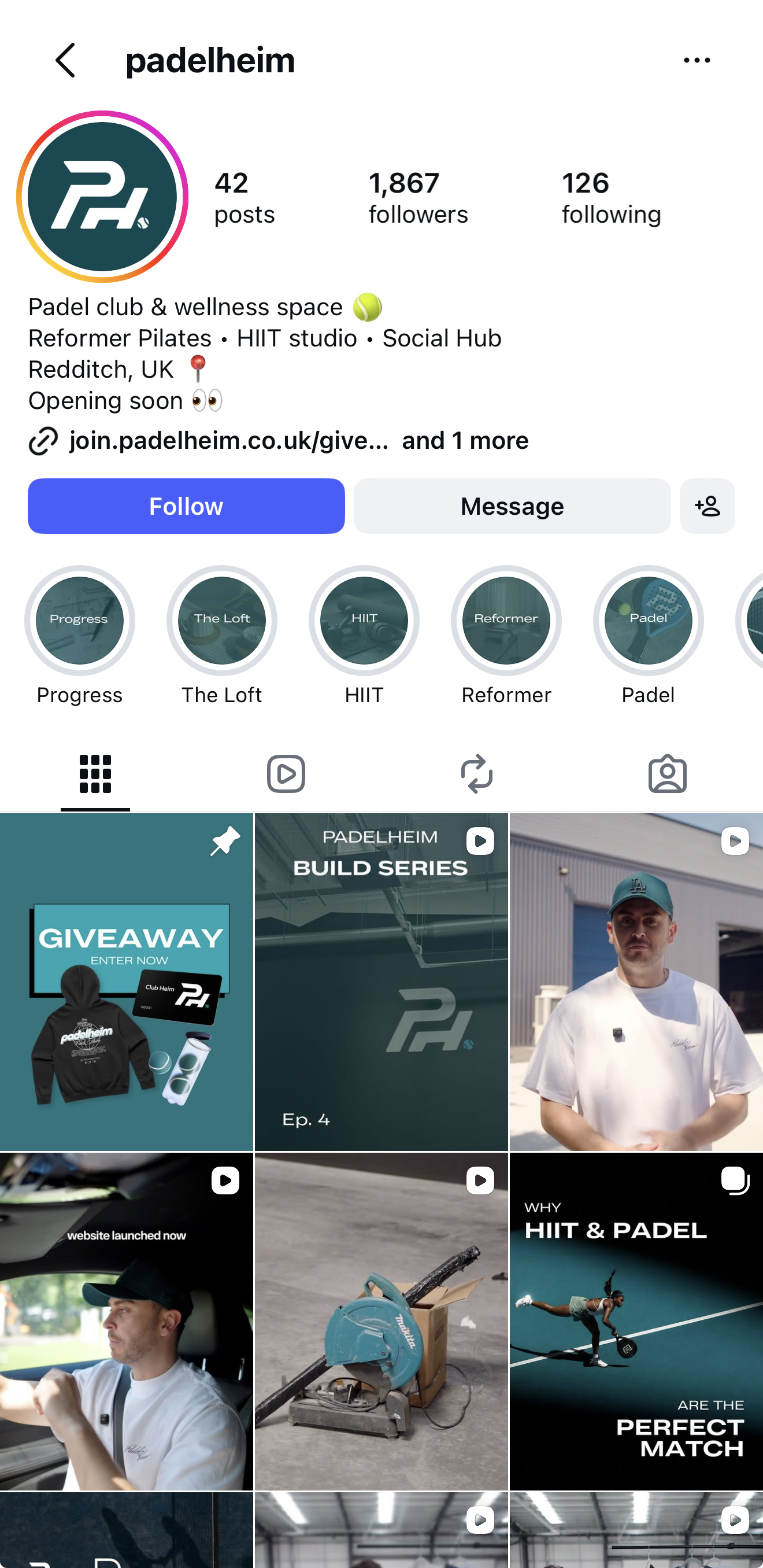 Padelheim Instagram now